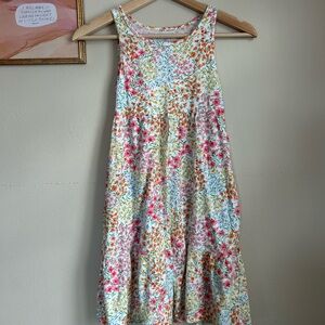 Old Navy Floral Sleeveless Midi Dress - White Base with Pink & Orange Flowers